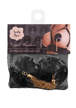Sequin Nipple Covers w Chain / Bröstvårts täckare med paljetter och kedjor