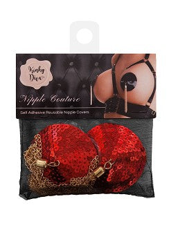 Sequin Nipple Covers w Chain / Bröstvårts täckare med paljetter och kedjor
