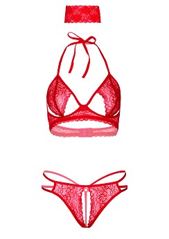 3PC Bra, Panty and Blindfold / 3-delat set med BH, trosa och ögonbindel.