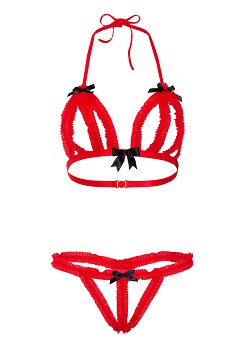 Peek-a-boo Ruffle Bra & Panty / Volang BH & Trosor