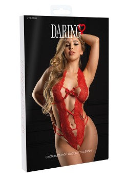 Lace bodysuit with open crotch / Body i spets med öppen gren